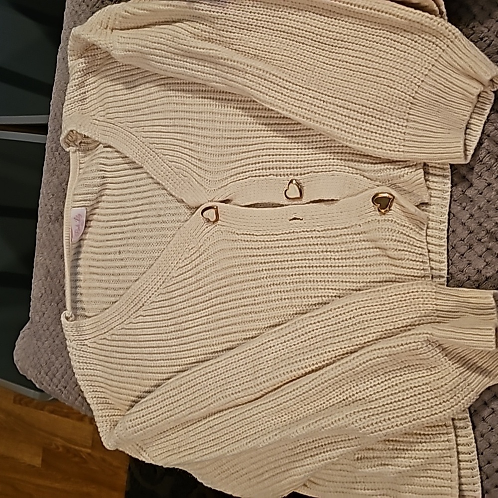 Cream Pink Lily Cardigan